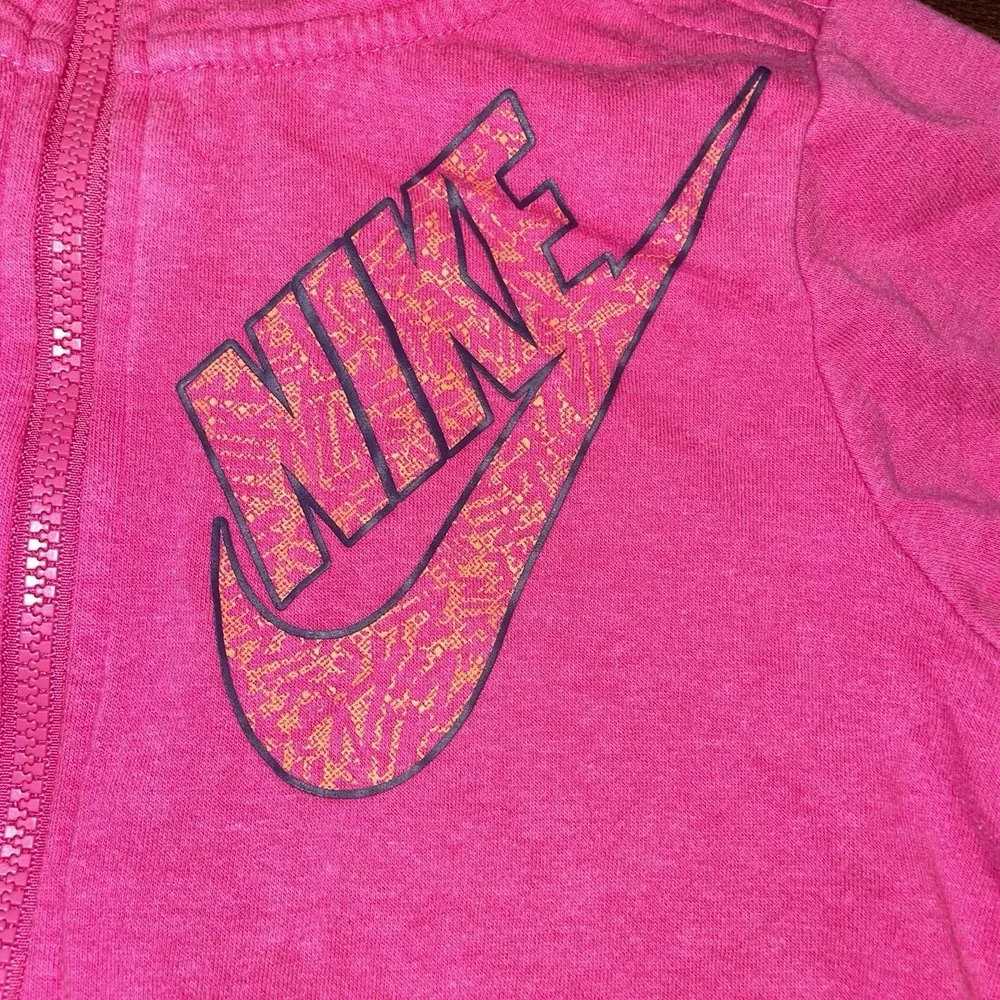 Nike Girls' Club FZ Bright Pink Zip-up Fleece Hoodie Size Large